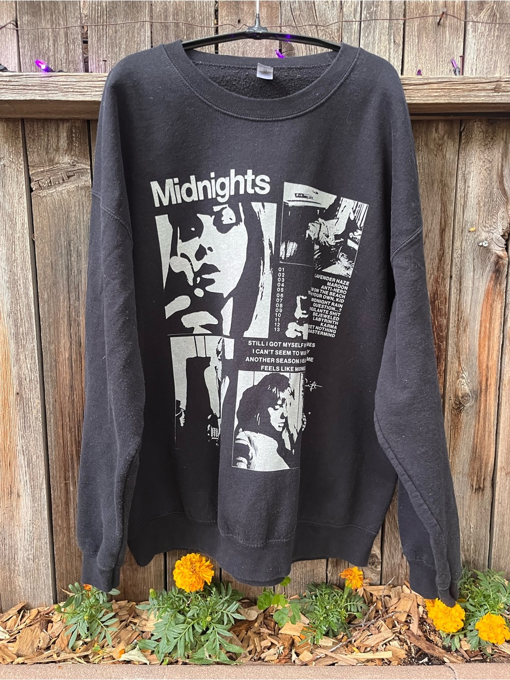 Taylor Swift Midnights Graphic Black Men's Crewneck Sweatshirt